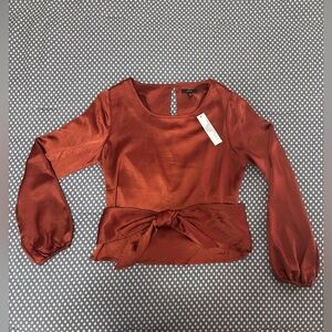 DREW Satin Wrap Blouse